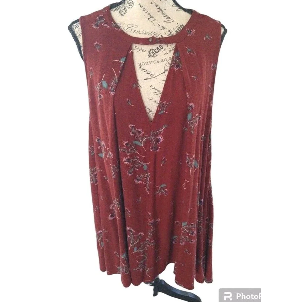 Free people  sleeveless floral tunic/ mini dress Small boho large
